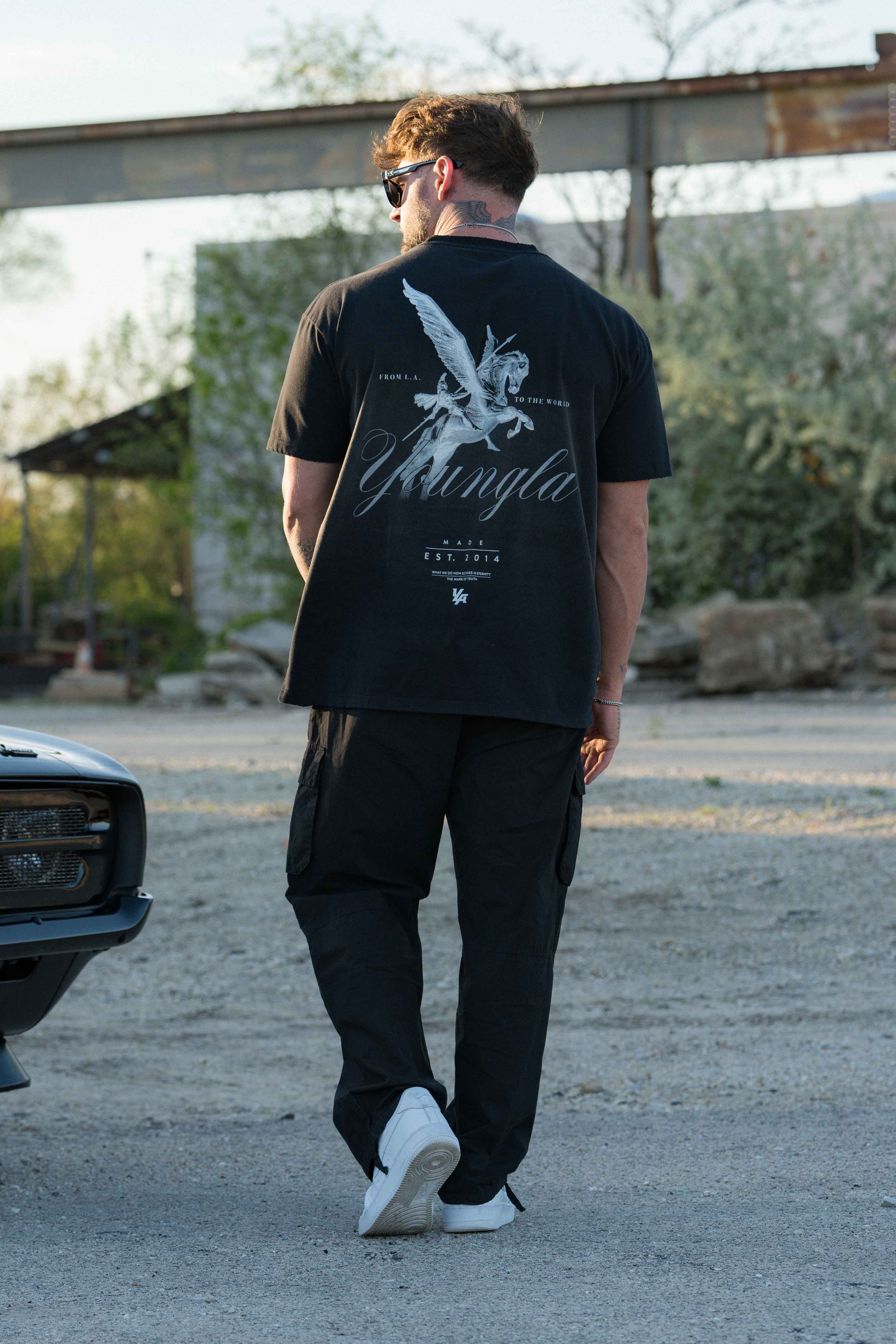 YoungLA Pegasus Heritage Oversized T-Shirt – Black