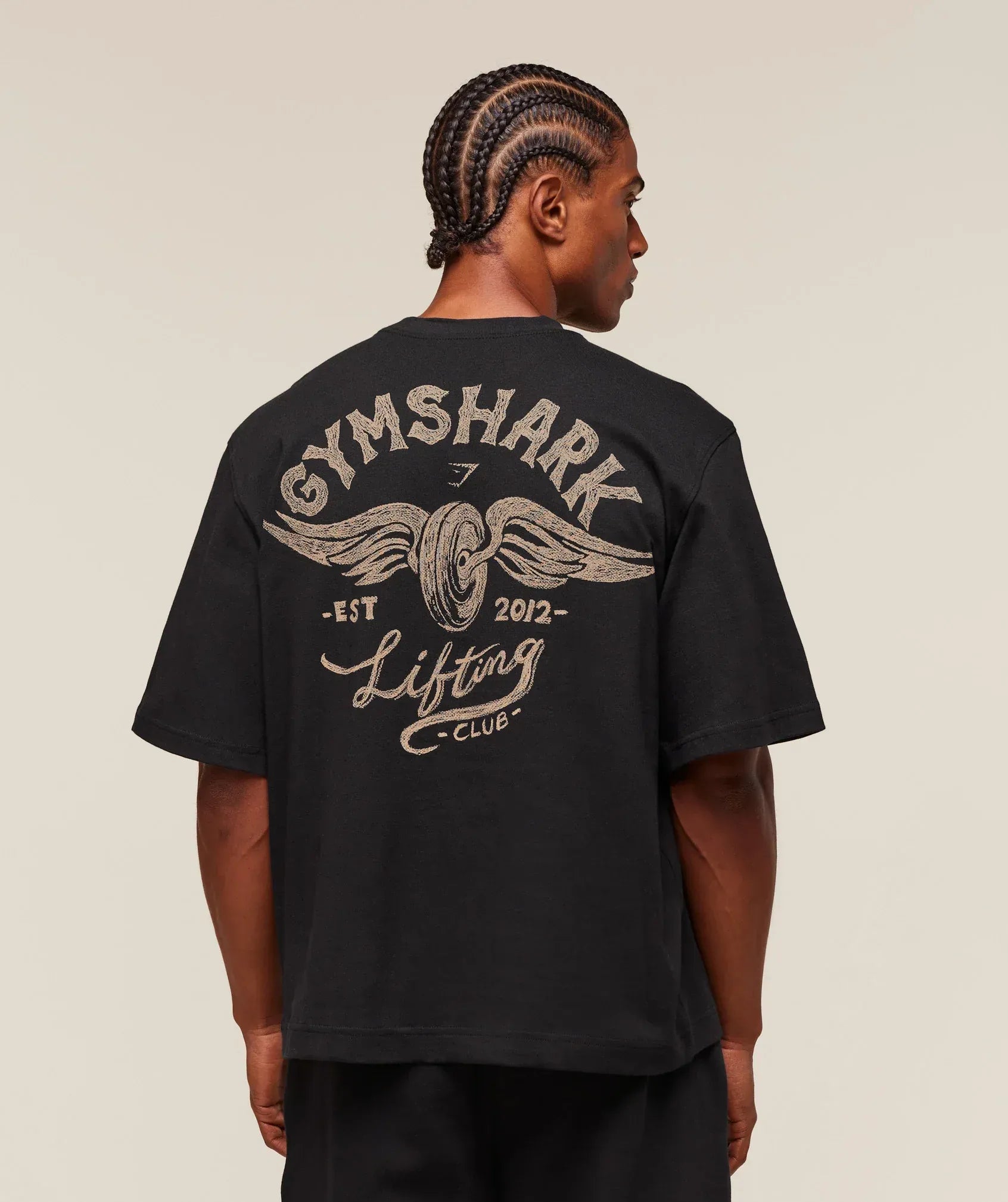 GS Lifting Club Oversized Graphic Tee – Black